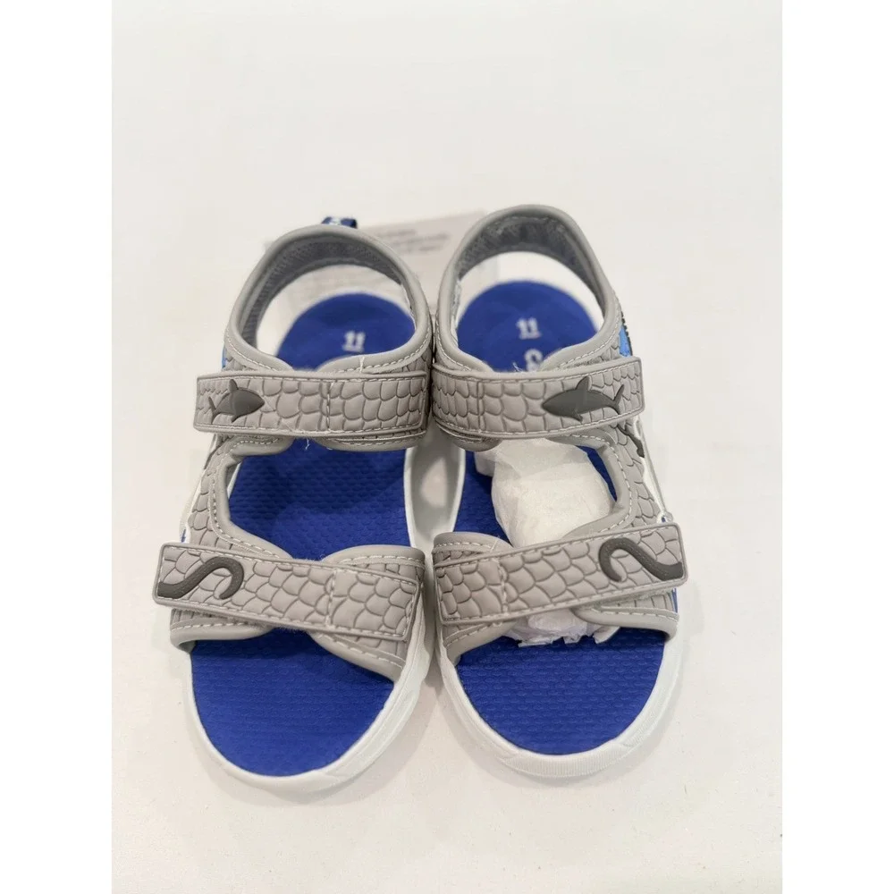 Carter's Tanis Shark Light Up Sandals Adjustable Straps Toddler Boys Size 11 NEW